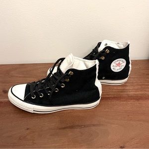 Black Converse High Tops Size 8